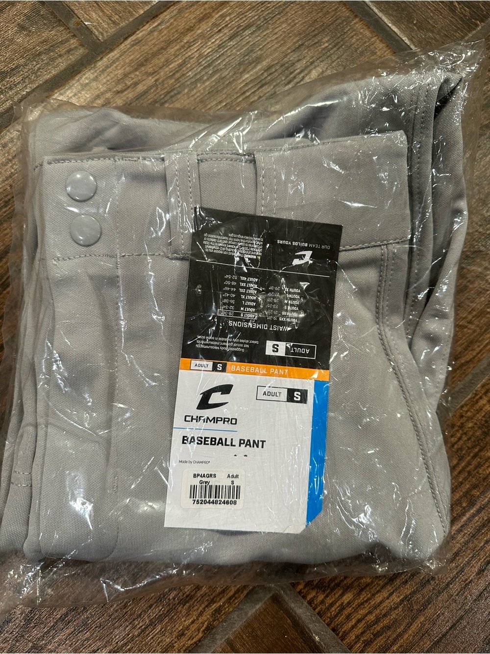 Adult Small Champro Baseball Pant NWT Gray